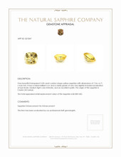 2.00 Ct. Yellow Sapphire from Ceylon (Sri Lanka) Appraisal