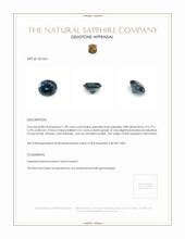 1.30 Ct. Greenish Blue Sapphire from Montana Appraisal