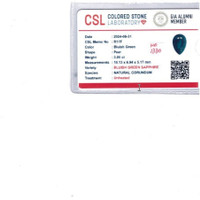 3.00 Ct. Bluish Green Sapphire from Madagascar Scan Report