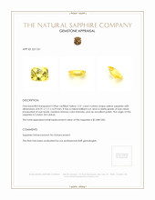 2.31 Ct. Yellow Sapphire from Ceylon (Sri Lanka) Appraisal