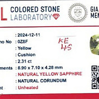 2.31 Ct. Yellow Sapphire from Ceylon (Sri Lanka) Scan Report