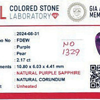 2.17 Ct. Purplish Pink Sapphire from Ceylon (Sri Lanka) Scan Report