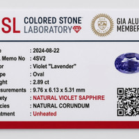 2.89 Ct. Violet Sapphire from Ceylon (Sri Lanka) Scan Report