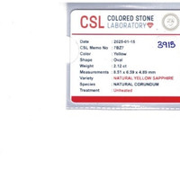 2.12 Ct. Yellow Sapphire from Ceylon (Sri Lanka) Scan Report