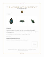 2.53 Ct. Bluish Green Sapphire from Madagascar Appraisal