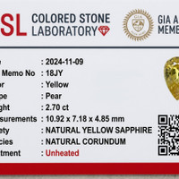 2.76 Ct. Yellow Sapphire from Ceylon (Sri Lanka) Scan Report