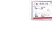 1.40 Ct. Blue Sapphire from Ceylon (Sri Lanka) Scan Report