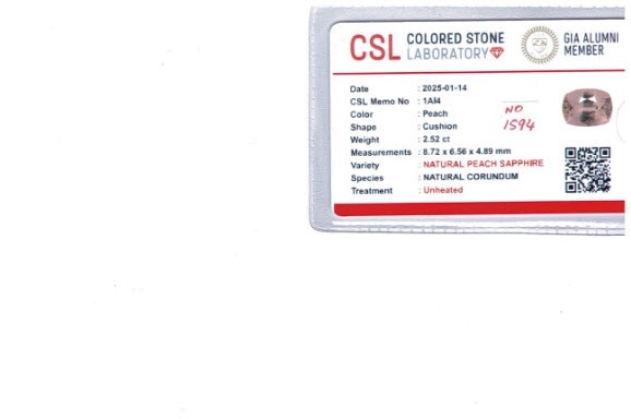 2.52 Ct. Pink Sapphire from Ceylon (Sri Lanka)