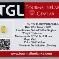3.34 Ct. Yellow Sapphire from Ceylon (Sri Lanka) Scan Report