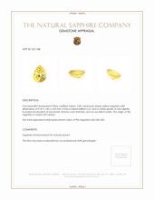 2.80 Ct. Yellow Sapphire from Ceylon (Sri Lanka) Appraisal