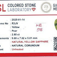 2.80 Ct. Yellow Sapphire from Ceylon (Sri Lanka) Scan Report