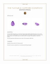 1.10 Ct. Purple Sapphire from Ceylon (Sri Lanka) Appraisal