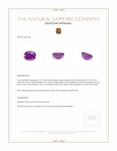 1.27 Ct. Purple Sapphire from Ceylon (Sri Lanka) Appraisal
