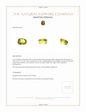 0.82 Ct. Greenish Yellow Sapphire from Madagascar Appraisal