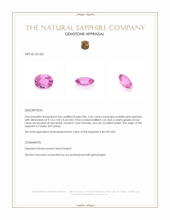 2.36 Ct. Purplish Pink Sapphire from Ceylon (Sri Lanka) Appraisal