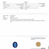 3.56 Ct. Blue Sapphire from Madagascar Scan Report