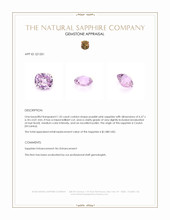 1.35 Ct. Purplish Pink Sapphire from Ceylon (Sri Lanka) Appraisal
