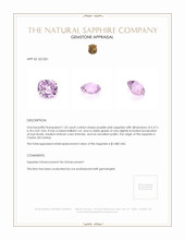 1.35 Ct. Purplish Pink Sapphire from Ceylon (Sri Lanka) Appraisal