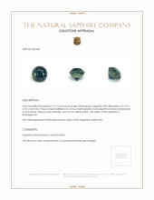 1.21 Ct. Bluish Green Sapphire from Madagascar Appraisal