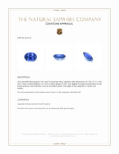1.06 Ct. Blue Sapphire from Ceylon (Sri Lanka) Appraisal