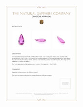 2.52 Ct. Pinkish Purple Sapphire from Ceylon (Sri Lanka) Appraisal