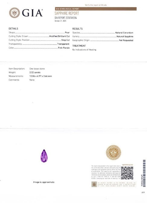 2.52 Ct. Pink Sapphire from Ceylon (Sri Lanka)