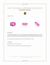 1.16 Ct. Pink Sapphire from Ceylon (Sri Lanka) Appraisal