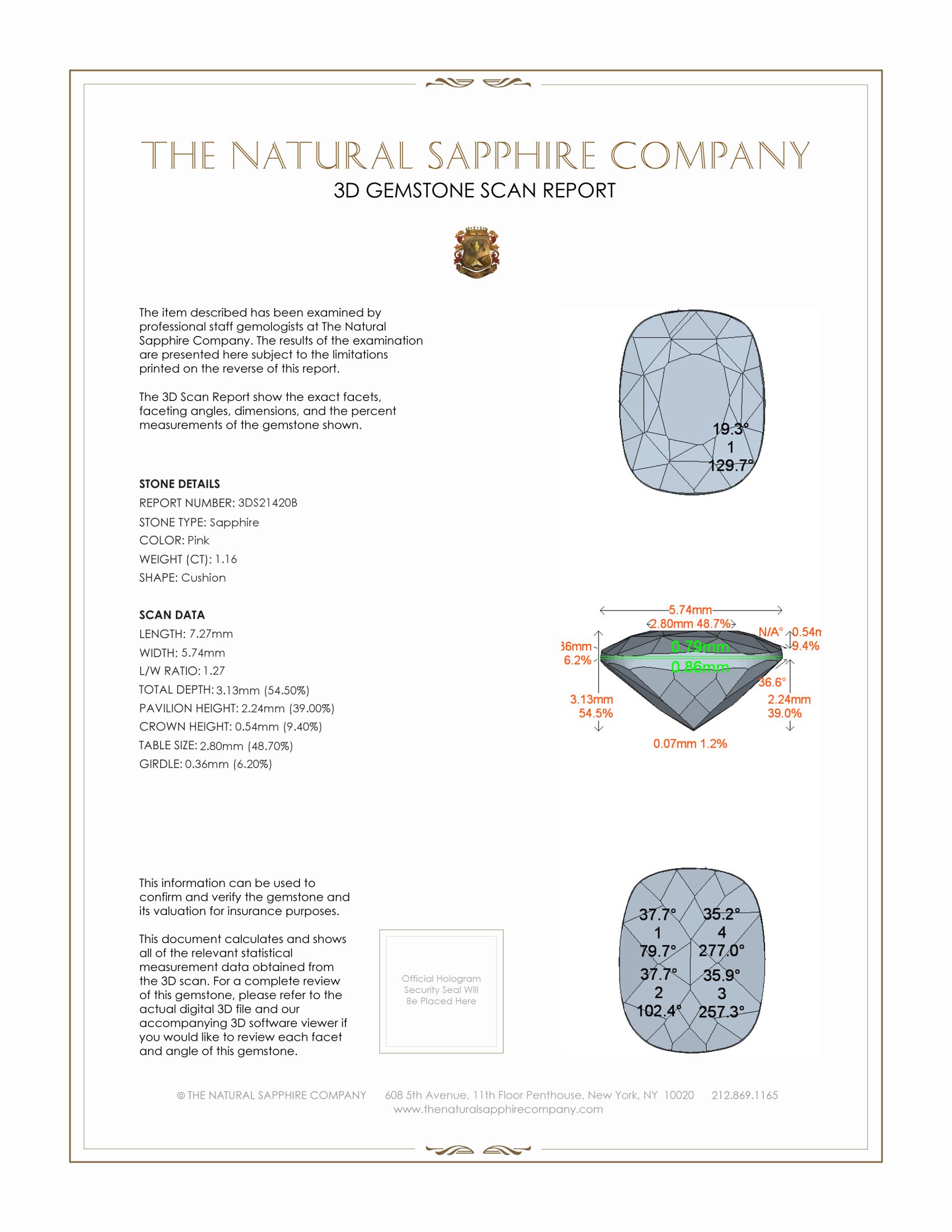1.16 Ct. Pink Sapphire from Ceylon (Sri Lanka)