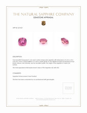 1.60 Ct. Pink Sapphire from Ceylon (Sri Lanka) Appraisal