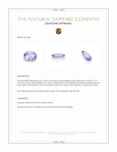3.01 Ct. Purple Sapphire from Ceylon (Sri Lanka) Appraisal