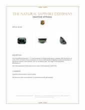 1.19 Ct. Bluish Green Sapphire from Madagascar Appraisal