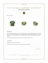 1.31 Ct. Green Sapphire from Ceylon (Sri Lanka) Appraisal