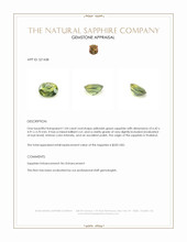 1.04 Ct. Yellowish Green Sapphire from Thailand Appraisal