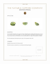 1.04 Ct. Yellowish Green Sapphire from Thailand Appraisal