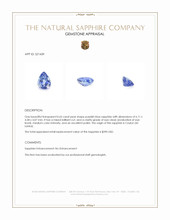 0.65 Ct. Purplish Blue Sapphire from Ceylon (Sri Lanka) Appraisal