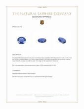 0.63 Ct. Blue Sapphire from Thailand Appraisal