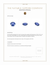 0.63 Ct. Blue Sapphire from Thailand Appraisal