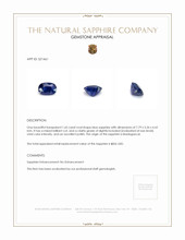 1.65 Ct. Blue Sapphire from Madagascar Appraisal