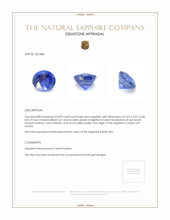 0.89 Ct. Blue Sapphire from Ceylon (Sri Lanka) Appraisal