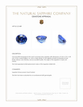 0.58 Ct. Blue Sapphire from Ceylon (Sri Lanka) Appraisal