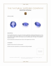 1.69 Ct. Purplish Blue Sapphire from Ceylon (Sri Lanka) Appraisal