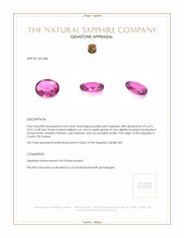 0.64 Ct. Purplish Pink Sapphire from Ceylon (Sri Lanka) Appraisal