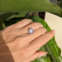 7.02 Ct. Bluish Grey Star Sapphire from Ceylon (Sri Lanka) Life Style