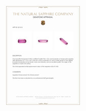 2.06 Ct. Pink Sapphire from Ceylon (Sri Lanka) Appraisal