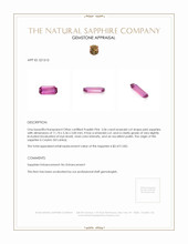 2.06 Ct. Pink Sapphire from Ceylon (Sri Lanka) Appraisal