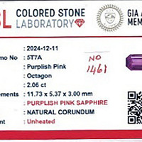 2.06 Ct. Pink Sapphire from Ceylon (Sri Lanka) Scan Report