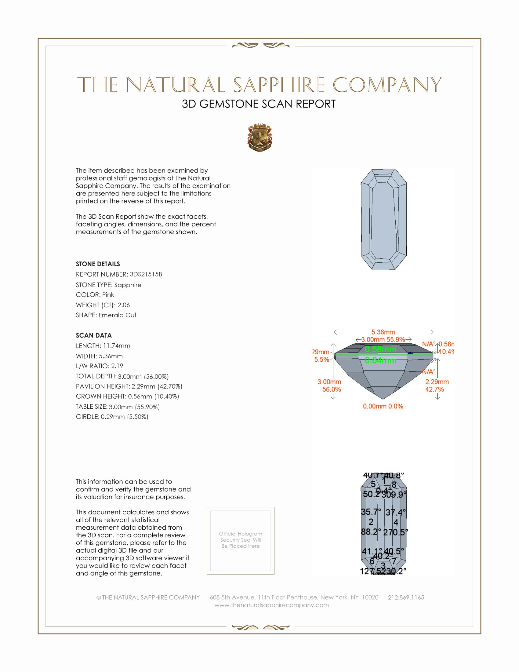 2.06 Ct. Pink Sapphire from Ceylon (Sri Lanka)