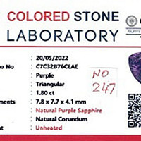 1.80 Ct. Pink Sapphire from Ceylon (Sri Lanka) Scan Report