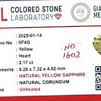 2.17 Ct. Yellow Sapphire from Ceylon (Sri Lanka) Scan Report