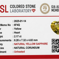2.17 Ct. Yellow Sapphire from Ceylon (Sri Lanka) Scan Report